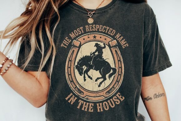 Bronc Riding Cowboy Rodeo Graphic: Vintage Western Charm
