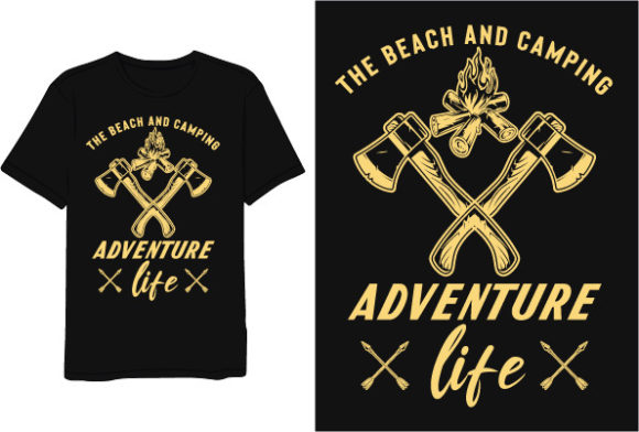Camping Graphic Vintage T-Shirt Design: A Ready-to-Print Asset
