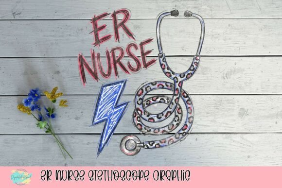 ER Nurse Stethoscope Graphic: Bold Branding for Healthcare Pros