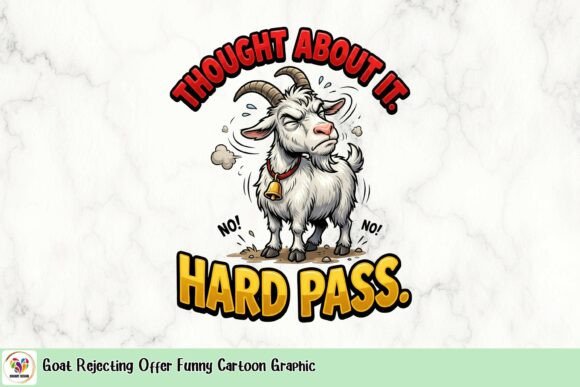 Goat Rejecting Offer: A Graphic for Playful Negativity