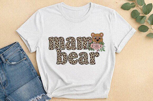Mama Bear Leopard Floral Graphic Tee: A Designer's Creative Asset