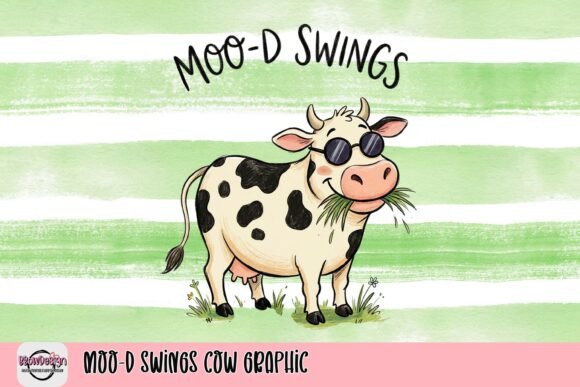 Moo-D Swings Cow Graphic: A Playful Design Asset for Creative Projects