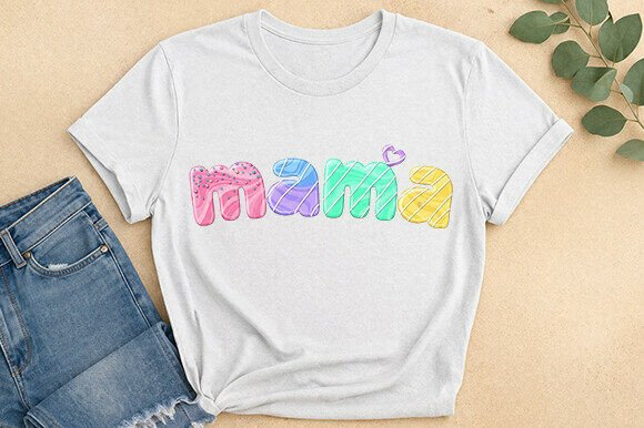 Pastel Mama Bubble Letter Graphic Tee: Design Guide