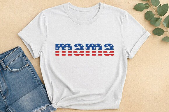 Patriotic Mama USA Flag Graphic Tee: A Designer's Take
