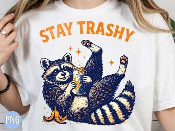 Stay Trashy Raccoon Graphic: A Fun, Bold Design for Creators
