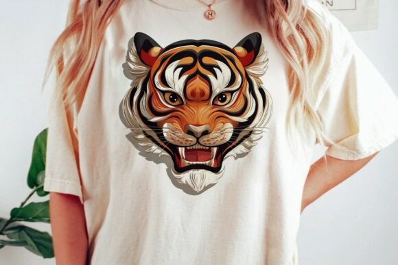 Unleash Your Brand’s Power with a Fierce Tiger Face Roaring Graphic