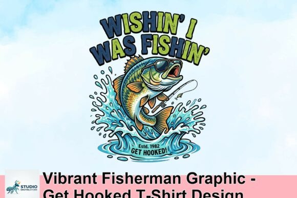 Vibrant Fisherman Graphic: The Ultimate Get Hooked T-Shirt Design